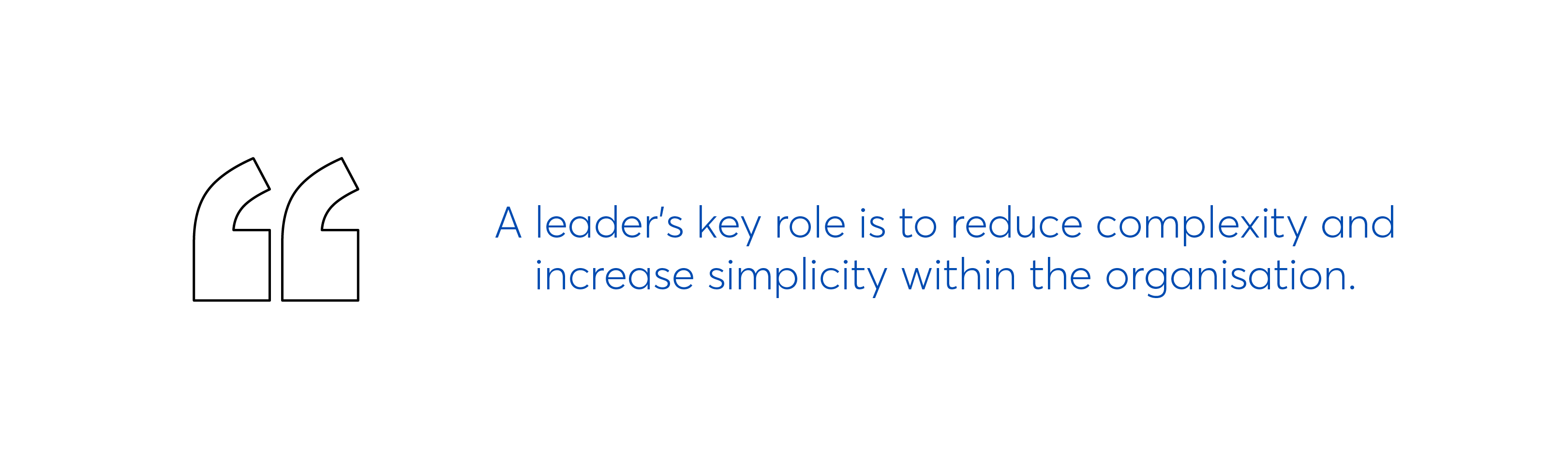 A leader's role is to reduce complexity