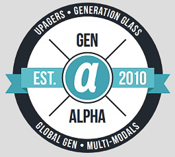 Generation Alpha Black, teal and white infographic