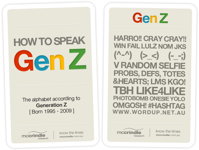 How To Speak Gen Z The Alphabet Of Generation Z On Flip Cards